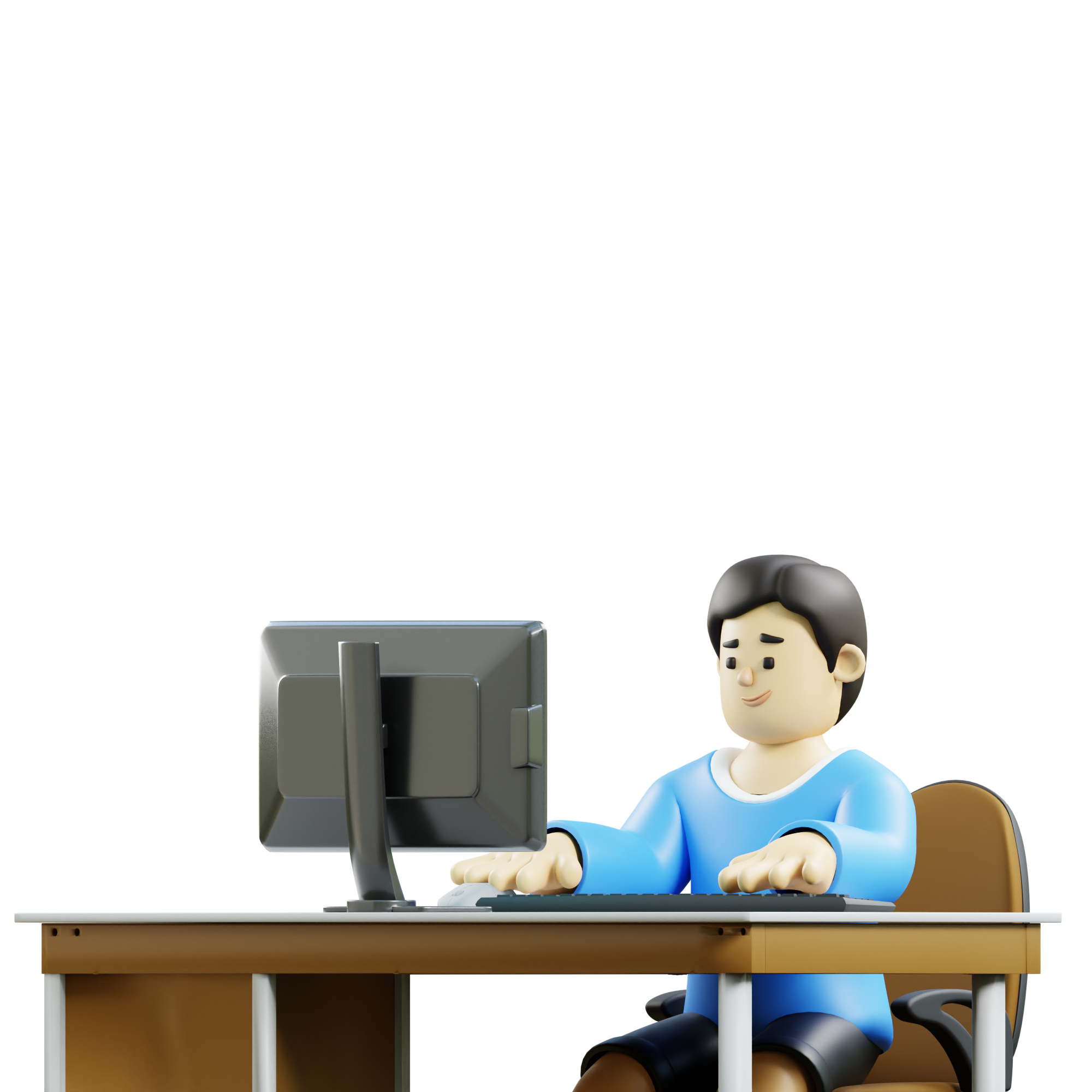 Illustration d'un joueur devant son ordinateur - Oveo roleplay